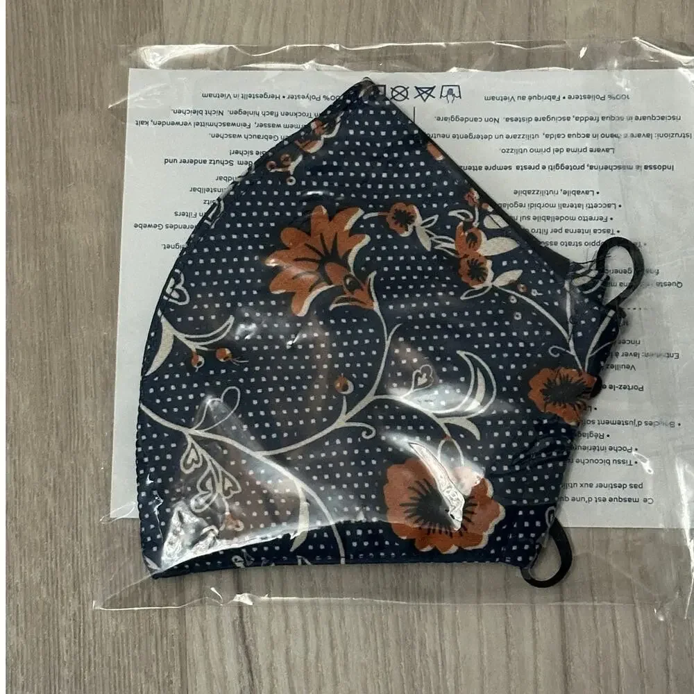 Tory Burch Printed Two Layer Adjustable Face Mask New Limited Print